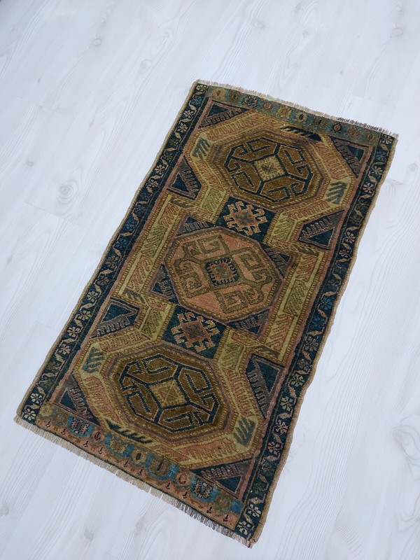 Rare Antique Rug Medium Runner Rug Handmade Old Decor Rug Sewan Kazak Rug j gallery