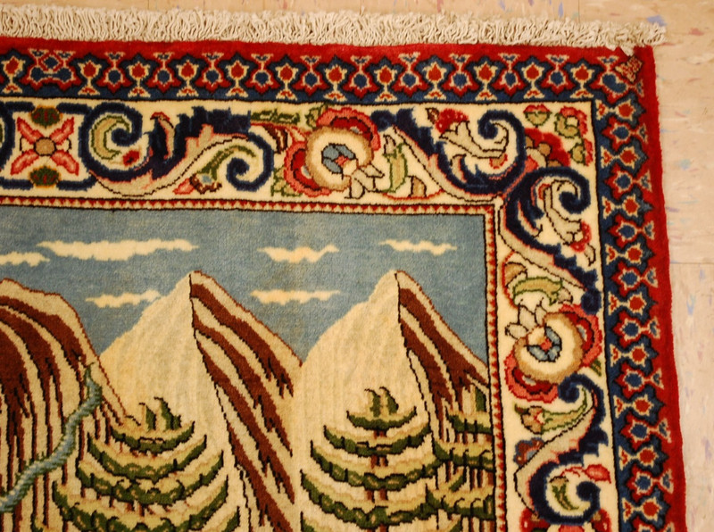 NATURAL WOOL Old Oriental Rugs,Hand Woven,knotted size Approximately 2'4" x 2'9" gallery