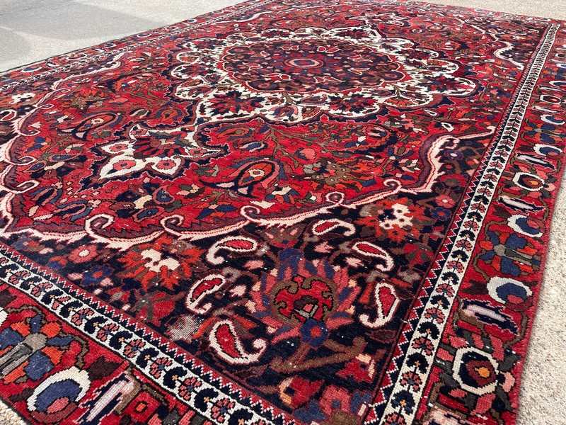 VINTAGE ORIENTAL RUG 7x10 WOOL HAND-KNOTTED handmade ANTIQUE colorful 6x10 heriz gallery