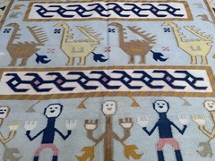 170 X 255 COLLECTORS’ ITEM Vintage Stunning Pictorial with Portrait Tribal Kilim