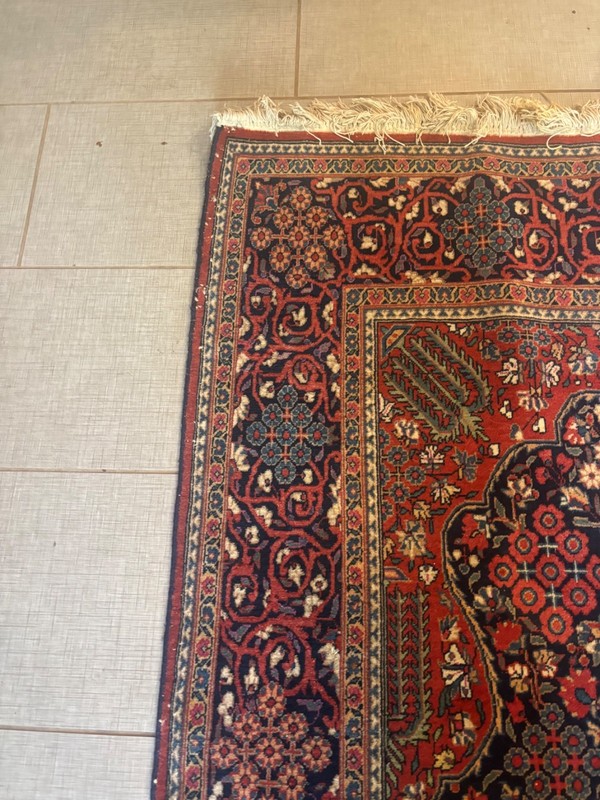 ANTIQUE. 8X5 HAND MADE RUG. FULL PILE. CARPET. KASH.AN gallery