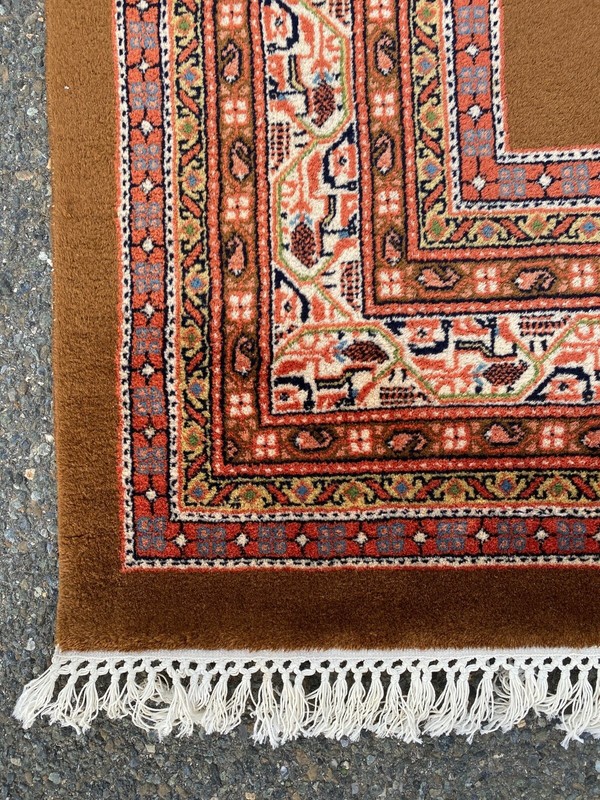 Brand New Handmade In India Modern Rug,Copper w/ Colorful Accents, Soft Pile 6x9 gallery