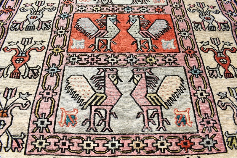 Turkish Soumak Rug 28'' x 75'' Animal Figure Soumak Rug Hallway Corridor Kilim gallery