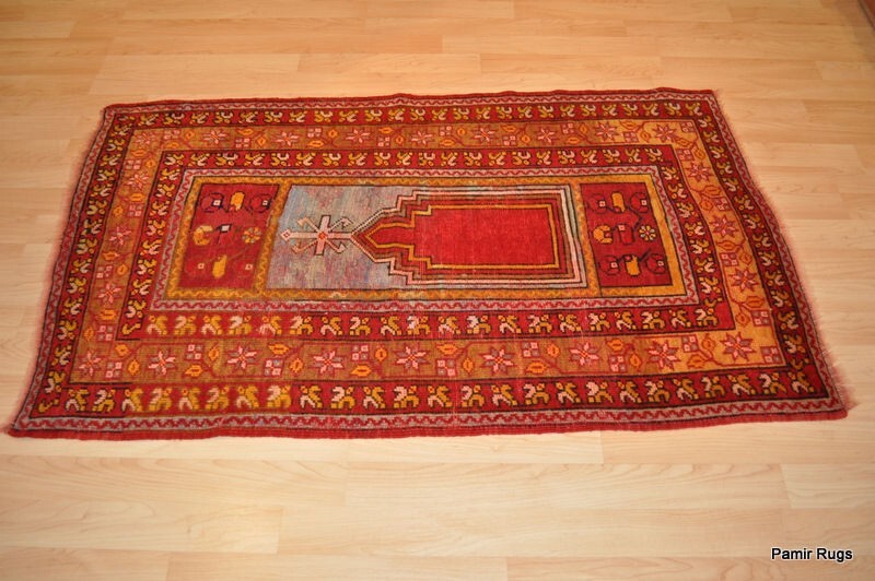_ANTIQUE_HANDMADE_RUG ANATOLYAIN 3x5 ft. hand woven oriental, red, orange, gallery