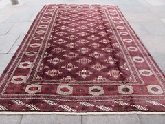 Vintage Hand Made Traditional Rug Oriental Wool Brown Maroon Carpet 332x223cm