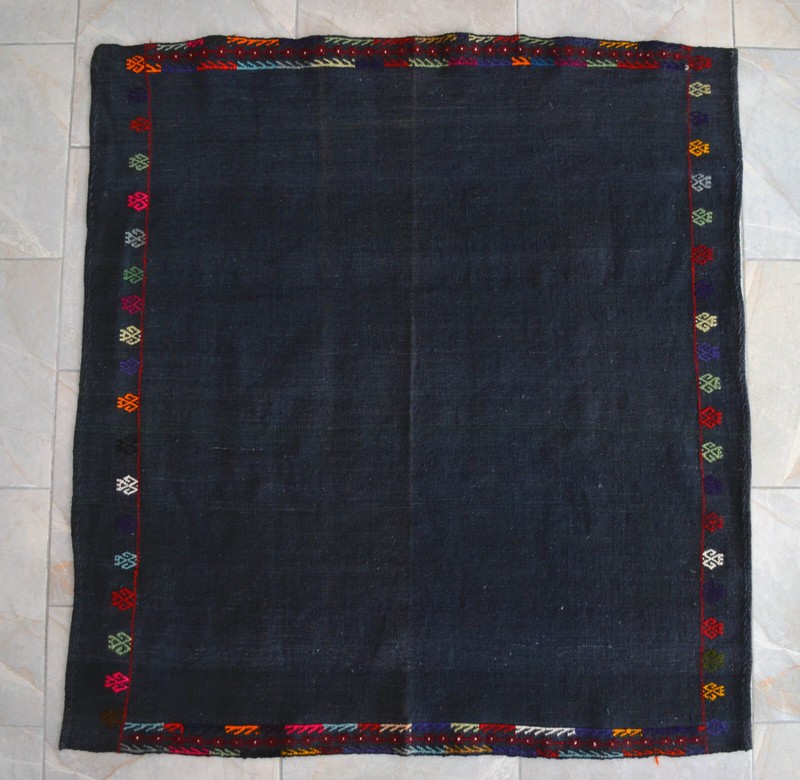 4x4 ft Rug.Turkish Kilim Rug - Hand Woven Cotton Kilim Rug Jajim Sofreh 45"x49" gallery
