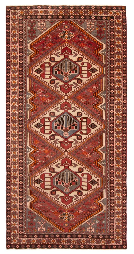 Vintage 4'8" x 9'10" Traditional Hand Knotted Vegetable Dye Wool Area Rug