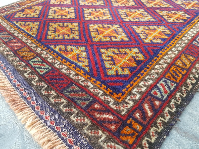 3'7"×2'5" ft Afghan vintage Rug Best Tribal Baloch Rug Oriental Wool Rug mini gallery