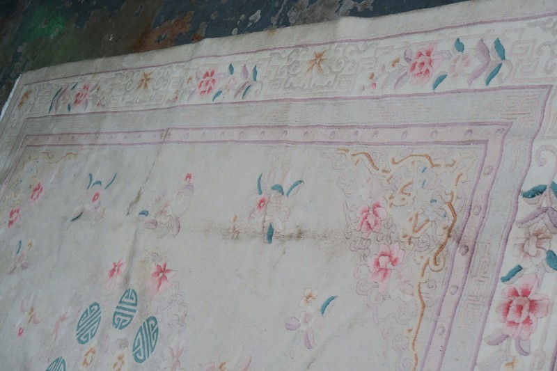 Vintage Chinese Rug Hand Knotted Wool Embossed 8'-1 x 10'-7 gallery