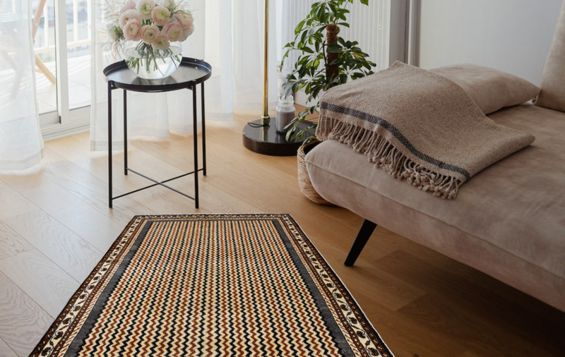 4'10 x 6'7 S Antique Geometric Vintage Handmade Wool Area 5 x 7 Oriental Carpet gallery