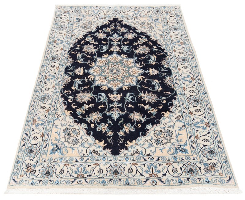 Nain 200x116 cm Handmade Knotted Oriental Wool Carpet Rug Blue gallery