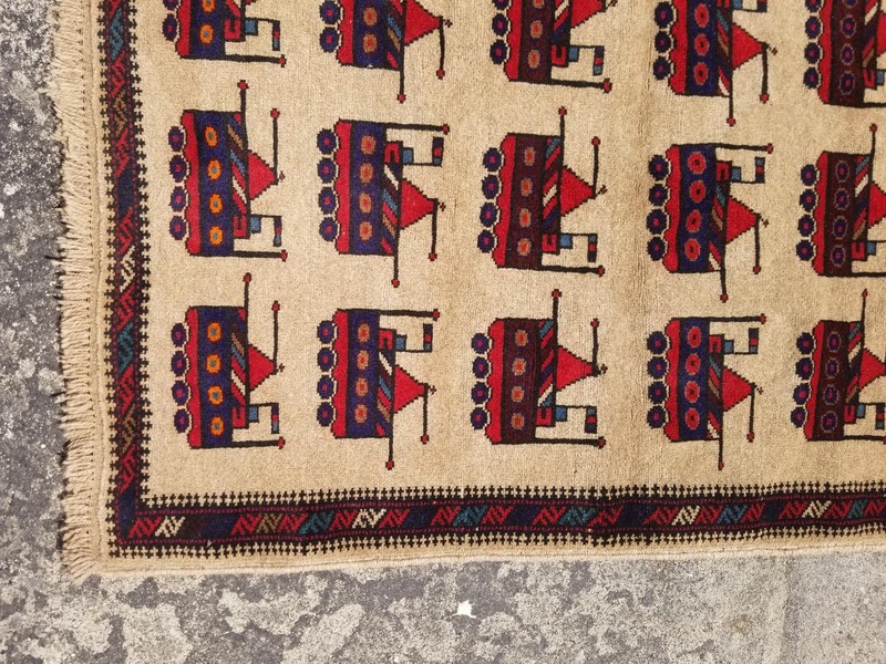 Vintage Traditional Handmade Afghan Tribal War Wool Multicolor Kilim Rug 53x33in gallery