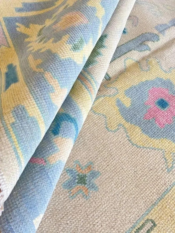 Bohemian Pastel Floral Medallion Turkish Oushak Hand Knotted 8x10 9x12 10x14 Rug gallery