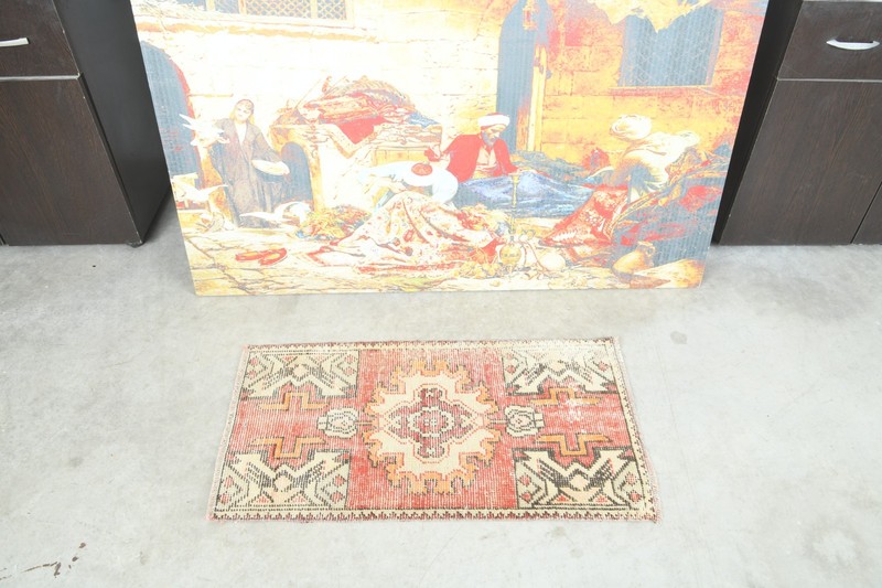 2x3 Turkish Door Mat Rug Hand-Knotted Mini Carpet Vintage Small Rug Boho,749 gallery