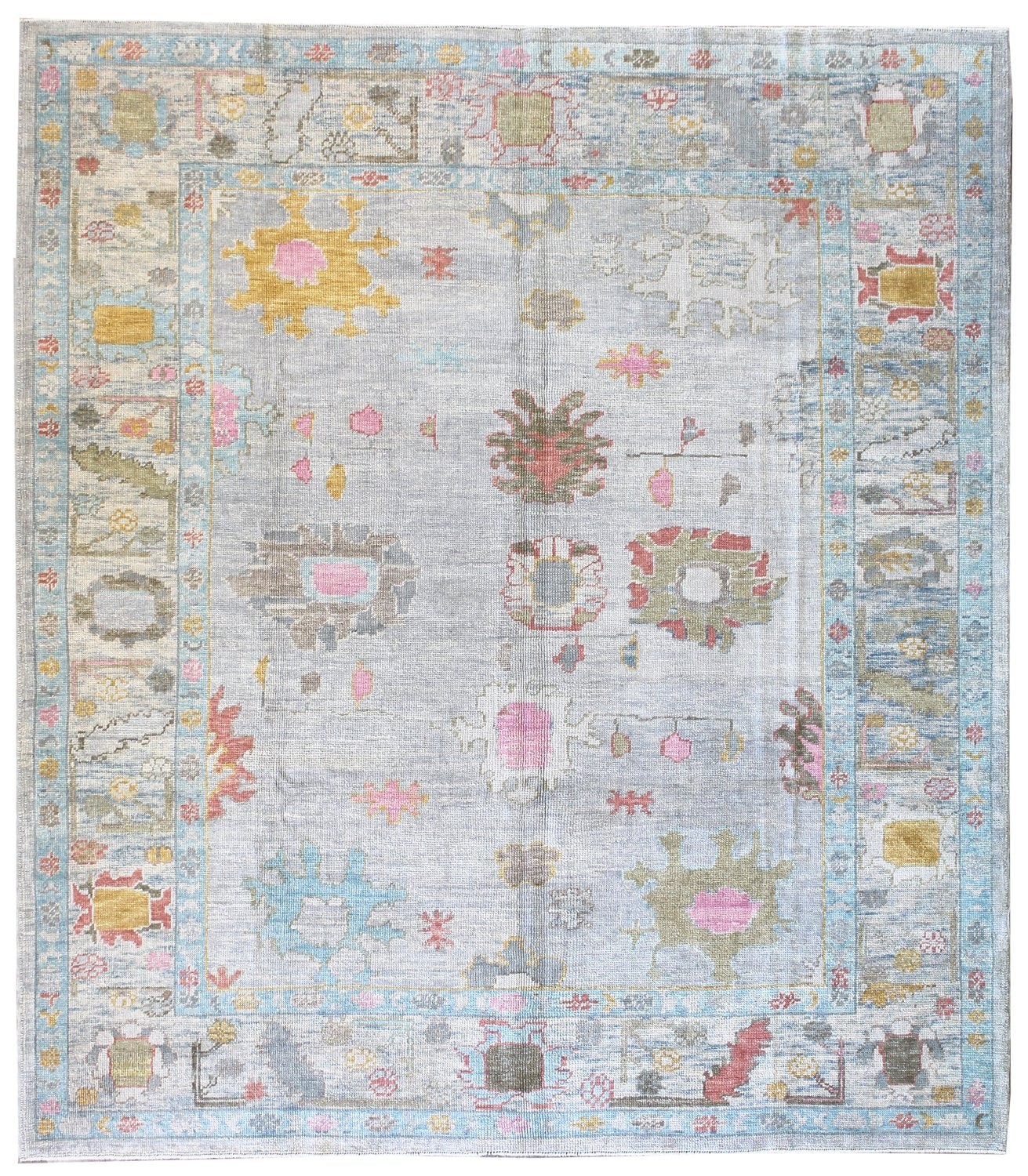 Vintage Turkish Oushak Rug, Beige 9X12 ft, Handmade Wool, Bohemian Anatolian gallery