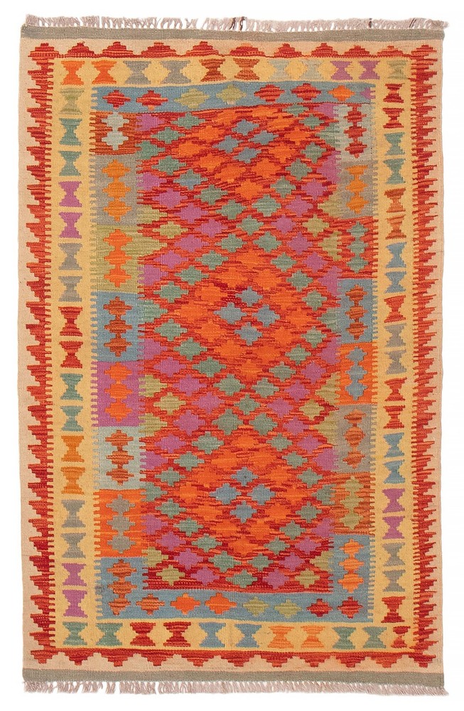 Vintage 3'1" x 4'11" Traditional Wool Hand Woven Oriental Area Rug