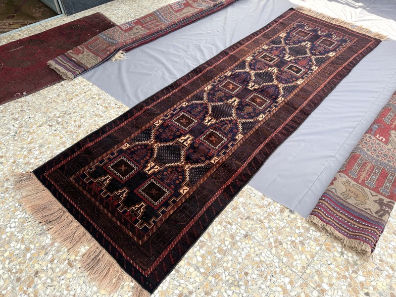 Antique Afghan Baluchi Runner Rug 3x10 Hand Knotted Wool Persian Style Hallway gallery