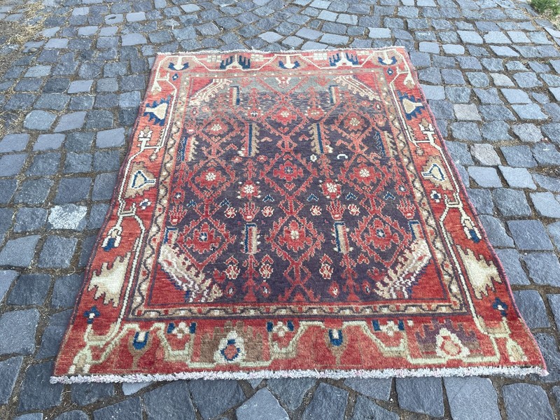 Bohemian Area Rug Handmade Wool Rug Turkish Vintage Traditional Rug 3,6 x 6,2 ft gallery
