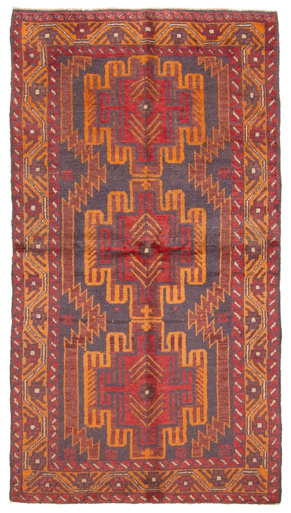 Vintage 3'5" x 6'5" Traditional Hand Knotted Vegetable Dye Wool Area Rug