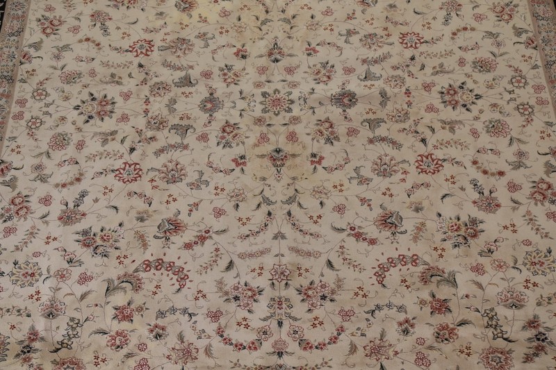 All-Over Floral Aubusson Hand-knotted Palace Size Area Rug Living Room Rug 12x19 gallery