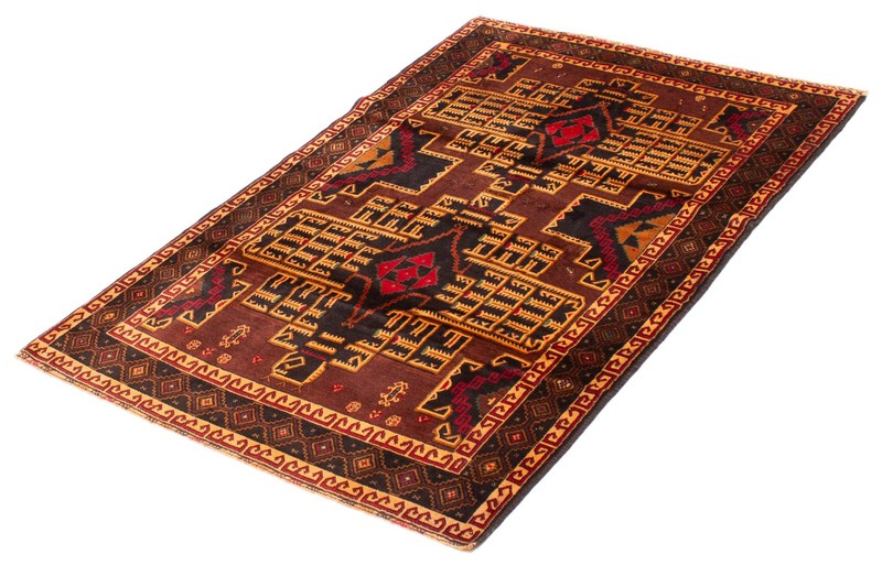 Vintage 4'1" x 6'3" Traditional Hand Knotted Vegetable Dye Wool Area Rug gallery