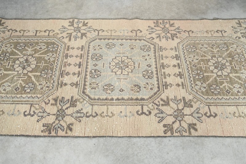 Turkish Rug Runner Hand-Knotted Carpet Vintage Runner Rug Oushak Rug 3x11 ft,410 gallery