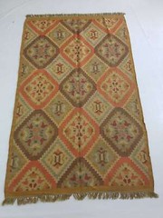 Vintage Handmade Traditional Floral Multicolor Kilim Floor Rug Carpet 246x156cm