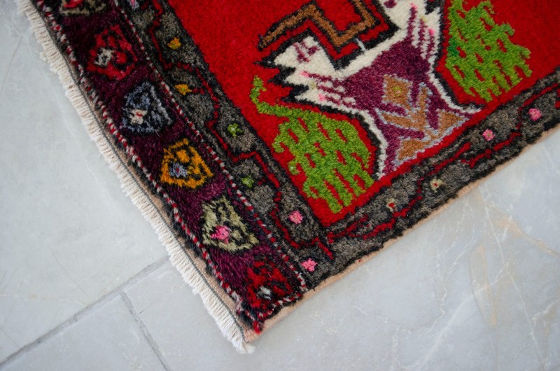Vintage Small Oushak Rug 2x3 Hand-Knotted Colorful Turkish Wool Mat Door Mat gallery