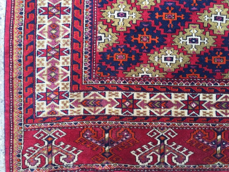 Fine Antique Turkmen Rug Wool Oriental Hand Made Rug 245x162cm Persian Vintage gallery