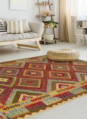 Vintage Hand Woven Area Rug 5’5″ x 8’1″ Traditional Wool Oriental Carpet