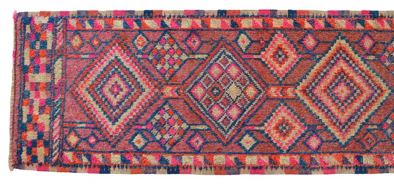 3x12 Runner Rug Hand Made Colorful Hallway Diamond Rug Actual 2.7 x 11.7 ft gallery