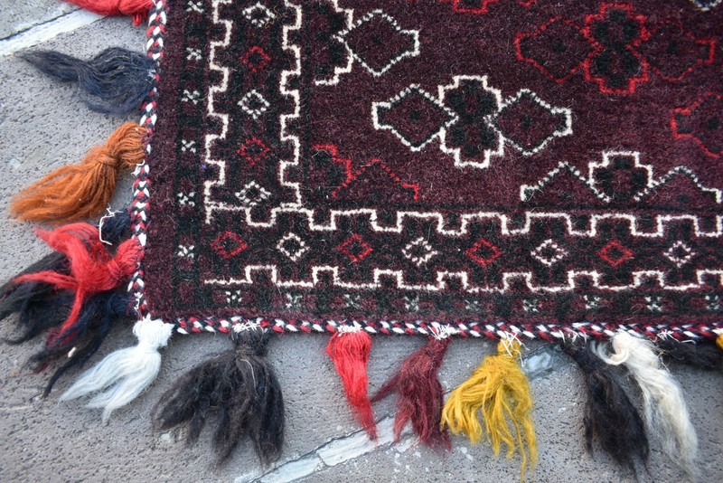Vintage Tribal Yomud Rolling Pin Bag Rug 23'' x 12'' Wall Hangings Torba Rug gallery