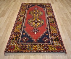 Vintage 1970’s Antique Handmade Anatolian rug 3 Ft 11″ x 7 Ft 8″ Free Shipping