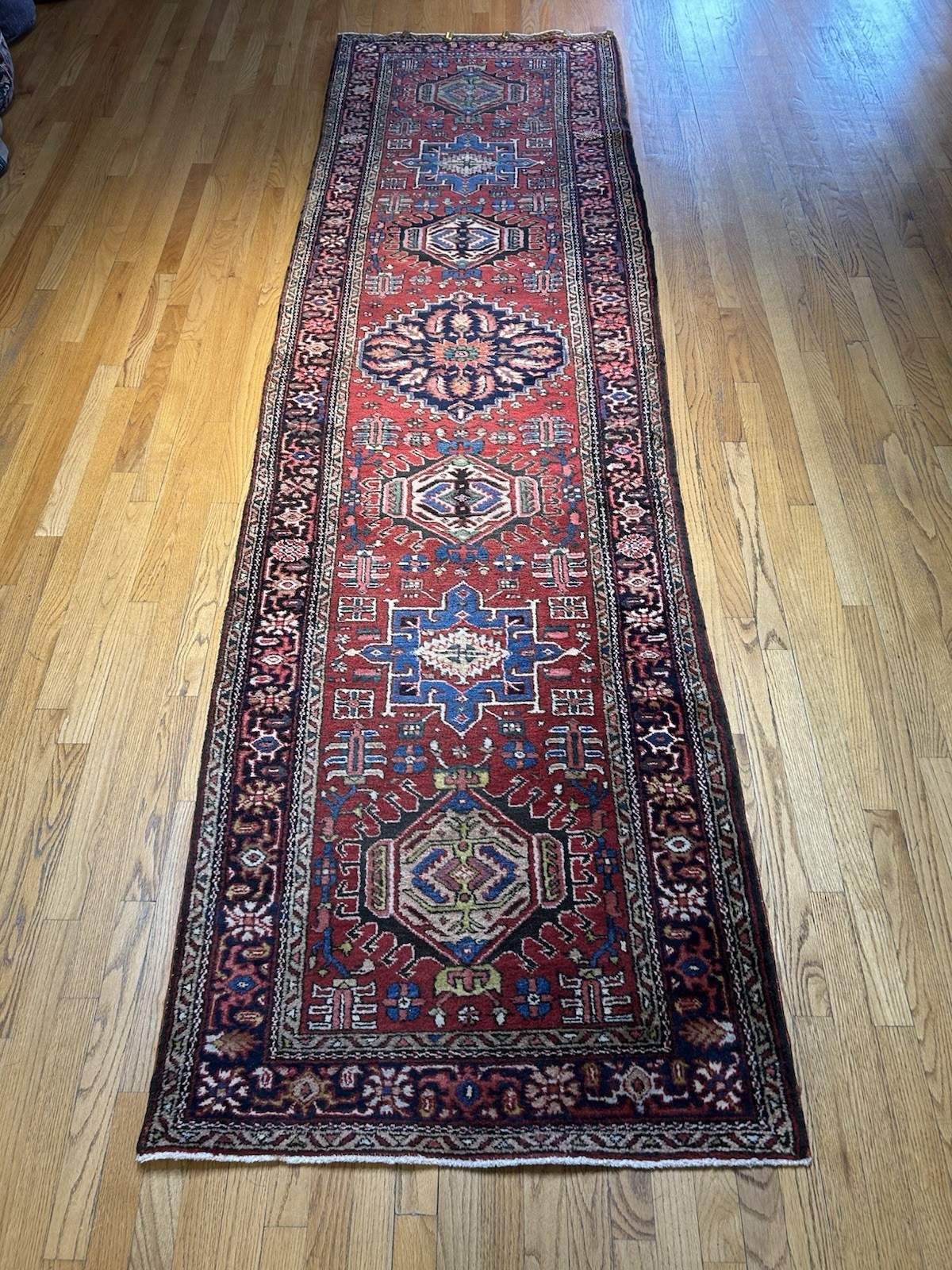 HERIZ runner Handmade vintage 10’11 x 3 C.1930 Excellent condition Natural Dyes gallery
