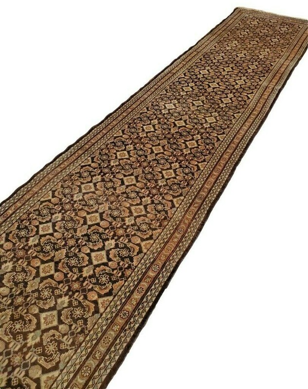 Hand-woven Hamadan Long runner Geometric - 3'5" x 16'1" gallery