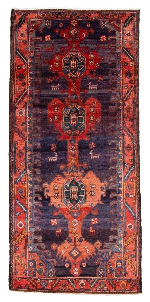 Vintage Hand-knotted Runner Rug 4'6" x 9'8" Traditional Oriental Wool Carpet
