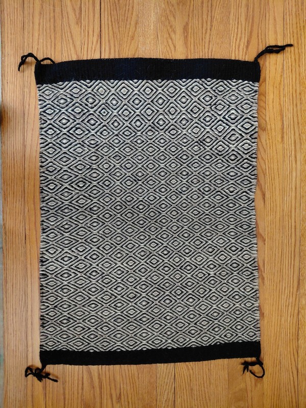 Vintage 2 Sided Two Face Navajo Rug Saddle Blanket Two Grey Hills gallery