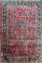 Antique Sarouk Mohajeran Oriental Rug,c-1910, 4’6″ x 6’4″ #17645