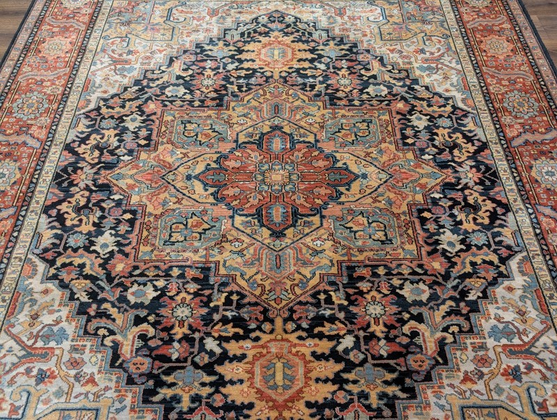 8.8 x 10.6 Karastan Navy Heriz Rug #701 gallery
