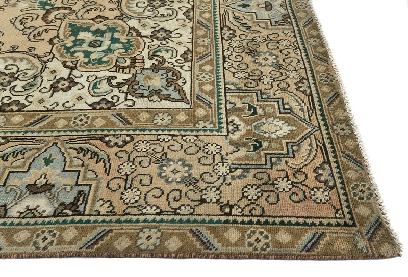 Vintage Floral Traditional Distressed Oriental Rug Muted Carpet 9'8X12'5 ft gallery