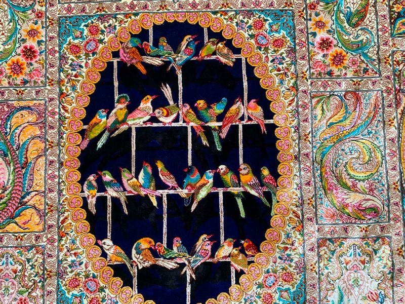 100% Silk Rug Tree of Life Silk Rug Handmade Fringes and Borders 3x5 ft gallery