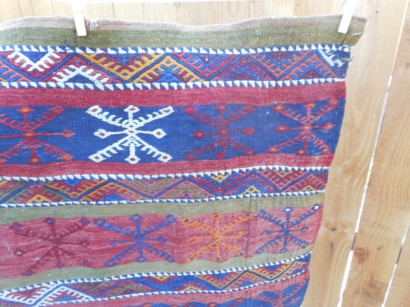 Antique Anatolian Tribal Turkish Soumak Flat Weave Oriental Rug 30" X 41" gallery