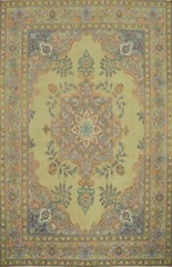 Traditional Green Overdyed Handmade Area Rug 9×12 Living Room Vintage Carpet