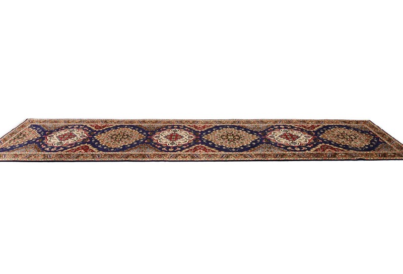 Hand-Knotted Wool Oriental Runner Rug Classic Floral Oversized Carpet 3X16 ft gallery