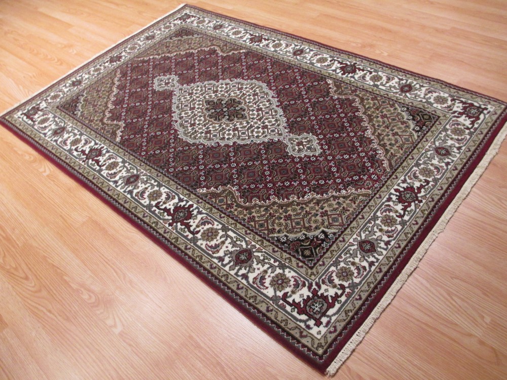 4x6 MAHI Intricate Museum Handmade-Knotted Fine Wool/Silk Oriental RUG 582348