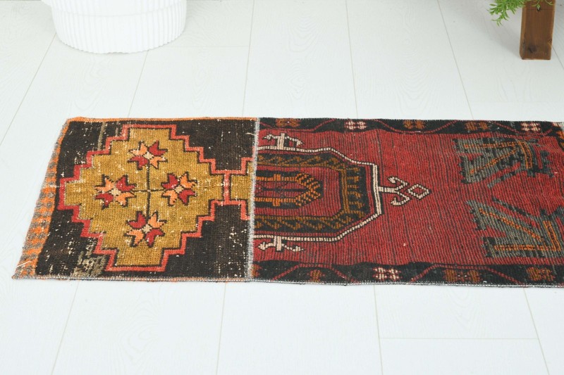 Turkish Runner Rug 2x8 Hand-Knotted Vintage Oushak Oriental Rug Wool Carpet,703 gallery