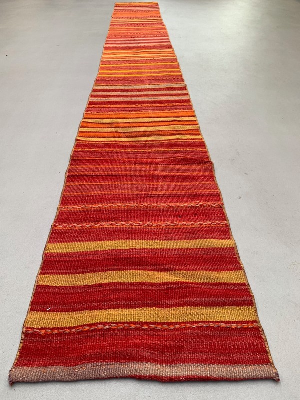 Old Turkish narrow Kilim Runner 405x49 cm shabby chic, vintage kelim gallery