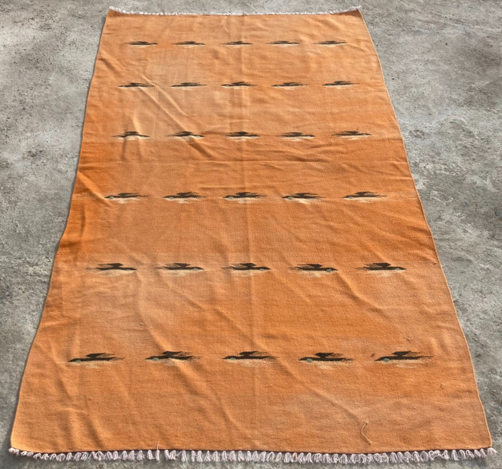 Vintage Handmade Traditional Lovely Moroccan Kilim Floor Rug Carpet 203x113 cm