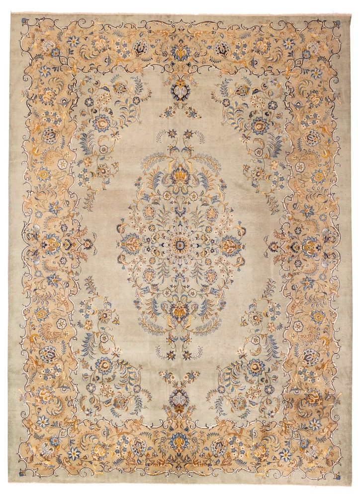 Vintage 10'3" x 13'5" Traditional Hand Knotted Vegetable Dye Wool Area Rug