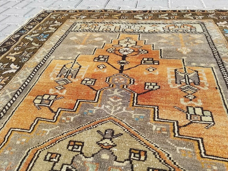 4x7ft Turkish Living Room Rug |Beautiful Antique Cr1900-1939s,Muted Natural Dyed gallery